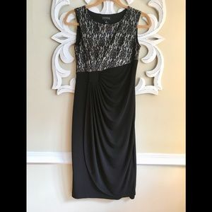 Black Floral Lace Cocktail Dress Enfocus *lk new*
